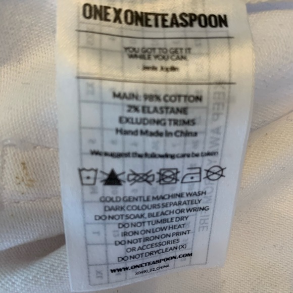 ONE X one teaspoon white jeans - size 24 - Picture 6 of 6